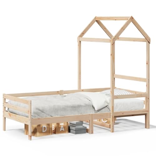 Sufrk Dormeuse mit Dach 90 x 200 cm aus massivem Kiefernholz - Sofabett, Gästebett, Funktionsbett mit Stauraum von Sufrk