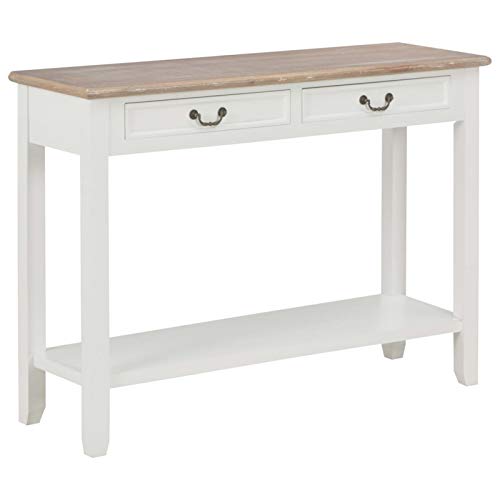 Sufrk Konsolentisch Weiß 110 x 35 x 80 cm Flur MöBel Console Table Mobel Konsolentische FüRs Wohnzimmer Sideboard Holz - 249901 von Sufrk