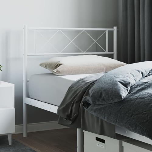 Sufrk Kopfteil aus Metall, weiß, 90 cm, Kopfteilbezug aus Massivholz, für Kopfteile, Nachttisch, Dekoration Sufrk Kopfteil aus Metall, weiß, 90 cm, Kopfteilbezug aus Massivholz, für Kopfteile, Nachttisch, Dekoration von Sufrk