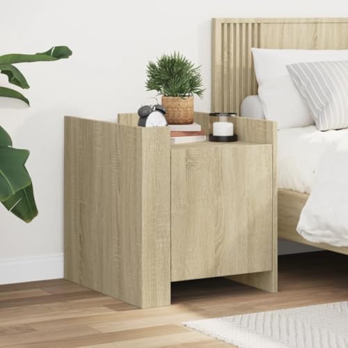 Sufrk Nachttisch, Sonoma-Eiche, 45 x 50 x 50 cm, Holzwerkstoff, Nachttische, Schubladen, Schrank, Beistelltisch, Nachttisch, Aufbewahrung, Organizer, Heimständer für Zuhause, Schlafzimmer von Sufrk