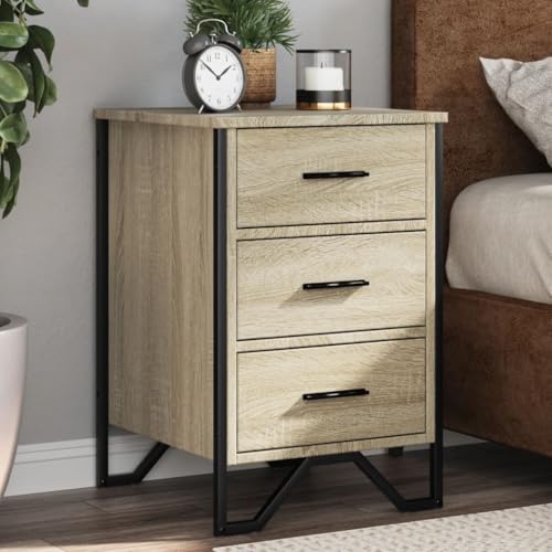 Sufrk Nachttisch Eiche Sonoma 40 x 41 x 60 cm aus mehrschichtigem Holz, Nachttische für Schlafzimmer aus Holz, modernes Design, platzsparender Schrank für Wohnzimmer Sufrk Nachttisch Eiche Sonoma 40 x 41 x 60 cm aus mehrschichtigem Holz, Nachttische für Schlafzimmer aus Holz, modernes Design, platzsparender Schrank für Wohnzimmer von Sufrk