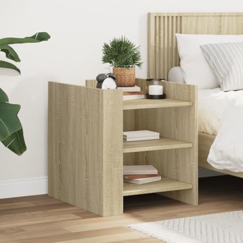 Sufrk Nachttisch Eiche Sonoma 45 x 50 x 50 cm aus mehrschichtigem Holz, Nachttische für Schlafzimmer aus Holz, modernes Design, platzsparender Schrank für Wohnzimmer Sufrk Nachttisch Eiche Sonoma 45 x 50 x 50 cm aus mehrschichtigem Holz, Nachttische für Schlafzimmer aus Holz, modernes Design, platzsparender Schrank für Wohnzimmer von Sufrk