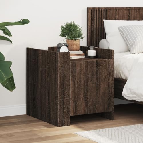 Sufrk Nachttisch Eiche braun 45 x 50 x 50 cm aus Spanplatte, Nachttische für Schlafzimmer aus Holz, modernes Design, platzsparender Schrank für Wohnzimmer Sufrk Nachttisch Eiche braun 45 x 50 x 50 cm aus Spanplatte, Nachttische für Schlafzimmer aus Holz, modernes Design, platzsparender Schrank für Wohnzimmer von Sufrk