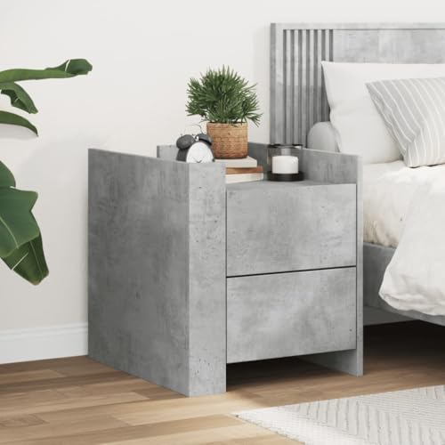 Sufrk Nachttisch in Zementgrau 45 x 50 x 50 cm aus Spanplatte, Nachttische für Schlafzimmer aus Holz, modernes Design, platzsparender Schrank für Wohnzimmer Sufrk Nachttisch in Zementgrau 45 x 50 x 50 cm aus Spanplatte, Nachttische für Schlafzimmer aus Holz, modernes Design, platzsparender Schrank für Wohnzimmer von Sufrk