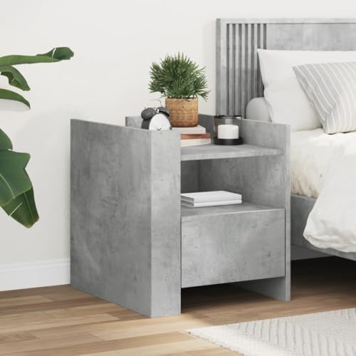 Sufrk Nachttisch in Zementgrau 45 x 50 x 50 cm aus Spanplatte, Nachttische für Schlafzimmer aus Holz, modernes Design, platzsparender Schrank für Wohnzimmer Sufrk Nachttisch in Zementgrau 45 x 50 x 50 cm aus Spanplatte, Nachttische für Schlafzimmer aus Holz, modernes Design, platzsparender Schrank für Wohnzimmer von Sufrk
