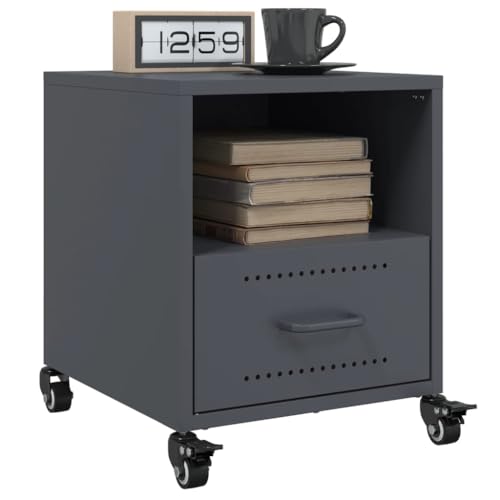 Sufrk Nachttische 2 Stück, Anthrazit, 36 x 39 x 43,5 cm, aus Stahl, Nachttische für Schlafzimmer, aus Holz, modernes Design, platzsparender Schrank für Wohnzimmer Sufrk Nachttische 2 Stück, Anthrazit, 36 x 39 x 43,5 cm, aus Stahl, Nachttische für Schlafzimmer, aus Holz, modernes Design, platzsparender Schrank für Wohnzimmer von Sufrk