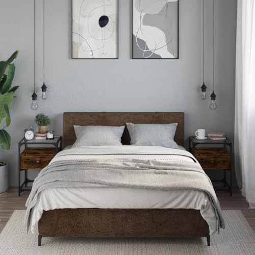 Sufrk Nachttische 2 Stück Eiche Rauchgrau 40 x 40 x 55 cm aus mehrschichtigem Holz, Nachttische für Schlafzimmer aus Holz, modernes Design, platzsparender Schrank für Wohnzimmer Sufrk Nachttische 2 Stück Eiche Rauchgrau 40 x 40 x 55 cm aus mehrschichtigem Holz, Nachttische für Schlafzimmer aus Holz, modernes Design, platzsparender Schrank für Wohnzimmer von Sufrk