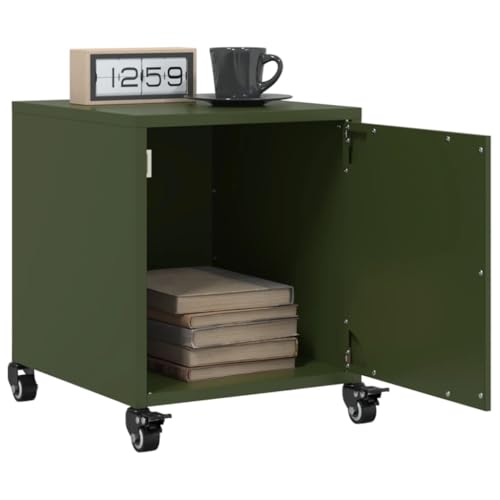 Sufrk Nachttische 2 Stück Olivgrün 36 x 39 x 43,5 cm aus Stahl, Nachttische für Schlafzimmer aus Holz, modernes Design, platzsparender Schrank für Wohnzimmer Sufrk Nachttische 2 Stück Olivgrün 36 x 39 x 43,5 cm aus Stahl, Nachttische für Schlafzimmer aus Holz, modernes Design, platzsparender Schrank für Wohnzimmer von Sufrk