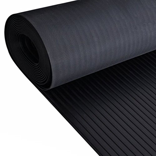 Sufrk Rutschfeste Gummimatte, 5 x 1 m, geripptes Modell, große Badematte, dicke Badematte von Sufrk