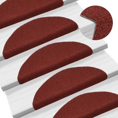 Sufrk Selbstklebende Treppenmatten 10 STK. Treppenstufen Matten Treppen Teppichstufen Stufenteppich Selbstklebend Rot 56x17x3 cm Nadelvlies Sufrk Selbstklebende Treppenmatten 10 STK. Treppenstufen Matten Treppen Teppichstufen Stufenteppich Selbstklebend Rot 56x17x3 cm Nadelvlies von Sufrk