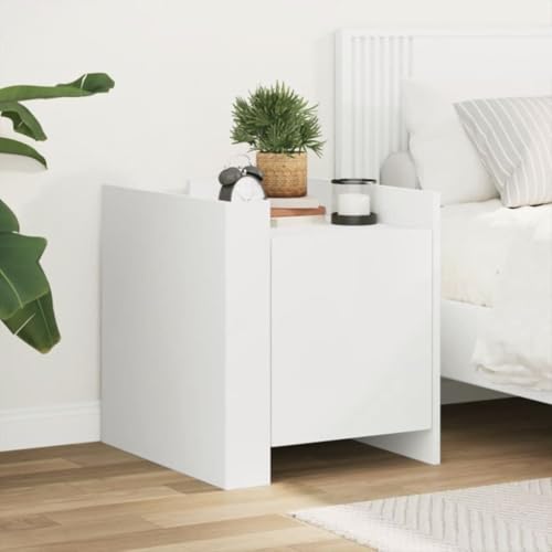 Sufrk Weißer Nachttisch 45 x 50 x 50 cm aus Spanplatte, Nachttische für Schlafzimmer aus Holz, modernes Design, platzsparender Schrank für Wohnzimmer Sufrk Weißer Nachttisch 45 x 50 x 50 cm aus Spanplatte, Nachttische für Schlafzimmer aus Holz, modernes Design, platzsparender Schrank für Wohnzimmer von Sufrk