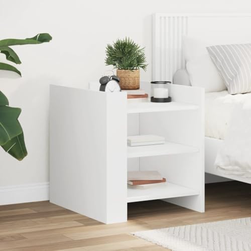 Sufrk Weißer Nachttisch 45 x 50 x 50 cm aus Spanplatte, Nachttische für Schlafzimmer aus Holz, modernes Design, platzsparender Schrank für Wohnzimmer Sufrk Weißer Nachttisch 45 x 50 x 50 cm aus Spanplatte, Nachttische für Schlafzimmer aus Holz, modernes Design, platzsparender Schrank für Wohnzimmer von Sufrk