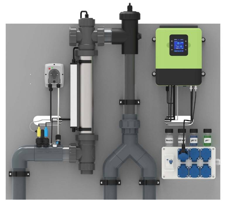 Sugar Valley Teichpumpe Vormontierte Pooldesinfektionsanlage Salzelektrolyse/ pH / UV-C von Sugar Valley