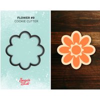 Blume #9 - Orange Mit Acht Blütenblättern Ausstecher von SugarDashCo