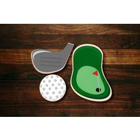 Golf Ausstechform 3Er Set Mit Golfschläger, Putting Green Und Golfball von SugarDashCo