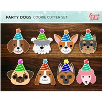 Hundeköpfe Mit Partyhüten Set Ausstecher von SugarDashCo