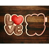 Love Gestapelter Text Mit Herz - Valentines Ausstecher von SugarDashCo