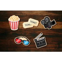 Movie Night Cookie Cutter Set Von 5 Mit Popcorn, Tickets, Kamera, Schiefer, Und 3D-Brille von SugarDashCo