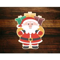 Weihnachtsmann Mit Einer Tüte Geschenke Auf Dem Rücken - Weihnachtliche Ausstechform von SugarDashCo