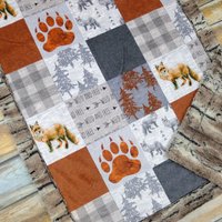 Babydecke Fuchs - Personalisierte Junge Fuchsdecke Neugeborenen Baby Geschenk Minky Decke Gestickte Namensdecke Monogramm von SugarDoodleBoutique