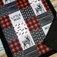 Little Man Minky Decke - Buffalo Karo Plaid Deer Buck Faux Quilt Holzfäller Baby Junge Little Man Minky Decke - Buffalo Karo Plaid Deer Buck Faux Quilt Holzfäller Baby Junge von SugarDoodleBoutique