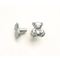 Teddybär Knauf | Dekorativer Metallknopf Mit Gebürstetem Nickel/Aluminium-Finish - Möbelgriffe, Schrank- Und Schubladenknöpfe von SugarMapleHomeDecor