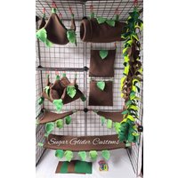 Braunes Dschungel Fleece Käfig-Set Für Hängegleiter Und Seidenäschen Braunes Dschungel Fleece Käfig-Set Für Hängegleiter Und Seidenäschen von Sugarglidercustoms