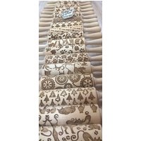 Handgemachte Holzwalzen Pin Set Of 5 Small Laser Cut Embossing Any Muster von SugaryHome
