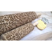 Holz Nudelholz "The Lace Pattern" Laser Cut Embossing Lasergraviertes Aus von SugaryHome