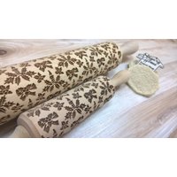 Holzrollen Pin "Christmas Spirit" Laser Graviert Frohe Weihnachtsgeschenke von SugaryHome