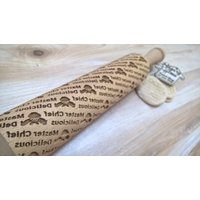 Holzrollen Pin Laser Graved Print-Master Chief, Delicious-Pattern Embossing von SugaryHome