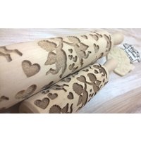 Holzrollende Pin Angels Cupids Love Laser Graved Pattern Embossing von SugaryHome