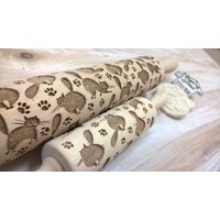 Holzrollende Pin Fat Katzen Muster Embossing Laser Cut von SugaryHome
