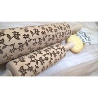 Holzwalzholz "Schöne Kleine Blume" Rollstift Embossing Laser Cut von SugaryHome