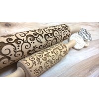 Holzwalzstift "Tracery Flower" Design Laser Cut Pattern Embossing von SugaryHome
