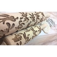 Lustige Osterbundes Handgemachte Holzrollen Pin Laser Graved Pattern Embossing von SugaryHome