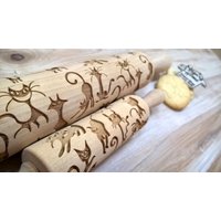 Rolling Pin Funny Cats Pattern Muster Embossing Laser Cut von SugaryHome