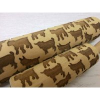 Rolling Pin Wooden Laser Cut Pygmy Ziegen, Nanny-Ziegen Pattern Embossing von SugaryHome