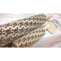 Skull Pattern Handgemachte Holzrollen Pin Laser Graviert von SugaryHome
