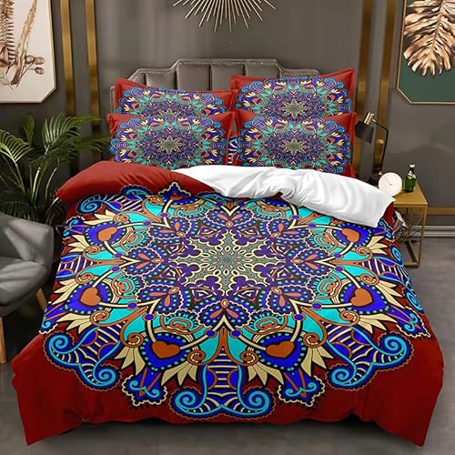 Mandala Bettwasche Weich Und Bequem Bettwäsche 3 Teilig 135X200Cm Mit 2 Kissenbezügen 80X80Cm Sommer Bettwäsche 135X200 Mikrofaser von SugdeN