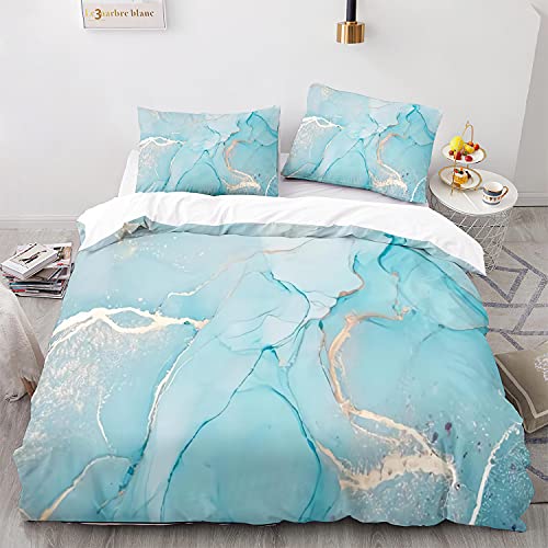 SugdeN Mikrofaser Bettwasche 240X260Cm Marmor Bettwäsche Kinder 240X260 Weich Und Bequem Bettwã¤Sche-Sets Mit 2 Kissenbezügen 80X80Cm von SugdeN