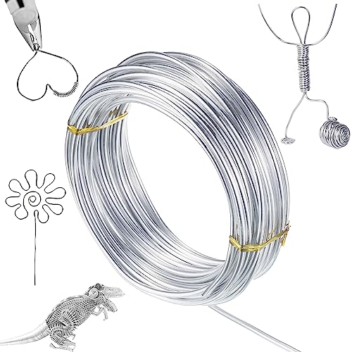 Sugeru Basteldraht 1mm x 28m - Silber | DIY Draht zum Basteln Schmuckdraht Aluminiumdraht Bindedraht Modellierdraht Draht Rostfrei für Schmuckherstellung Bastelarbeiten von Sugeru