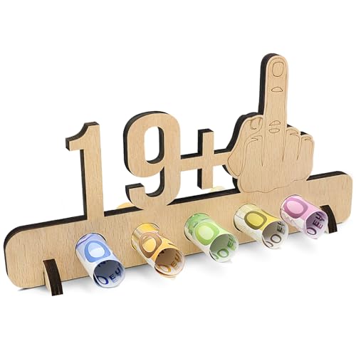 Sugeru Ausgefallenes Geldgeschenke 20. Geburtstag - 19 + 1 | Witzige Lustige Geldgeschenke Schild | Gästebuch Geschenk | Holz Deco für Jubiläum Freunde/Familie/Mann/Frauen Kreatives(20) von Sugeru