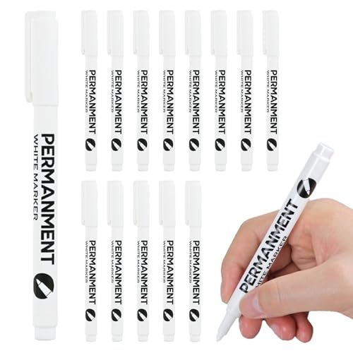 Sugeru 15pcs Stifte-Weißer-1mm Acrylstifte fein,Acrylmarker feine Rundspitze 1mm,Wasserbasiert Lackstift Weiß,Lichtecht und Wasserfest,für Stein,Keramik,Glas,Holz,Leinwand,nahezu alle Untergründe von Sugeru