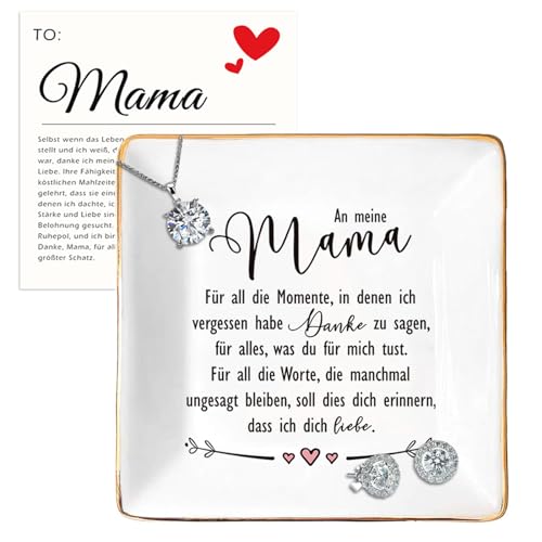 Sugeru®Keramik Dekoschale-liebe Mama,Deko Aesthetic Schlüsselschale,geschenke für mama,Schmuckschale,Dekoschalen,Ring Dish Schmuckstück,für Mama Geschenk,Geburtstagsgeschenk,Muttertag,Weihnachten von Sugeru