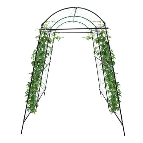 Gartentunnel Spalier, Ranknetz für Kletterpflanzen, Gartengurken-Rankgitter für Pflanzen Klettern für Hochbeet mit Kletternetz für den Anbau von Ranken, Gemüse, 1.15 * 1.83 * 2.3 m von SuhoFutus