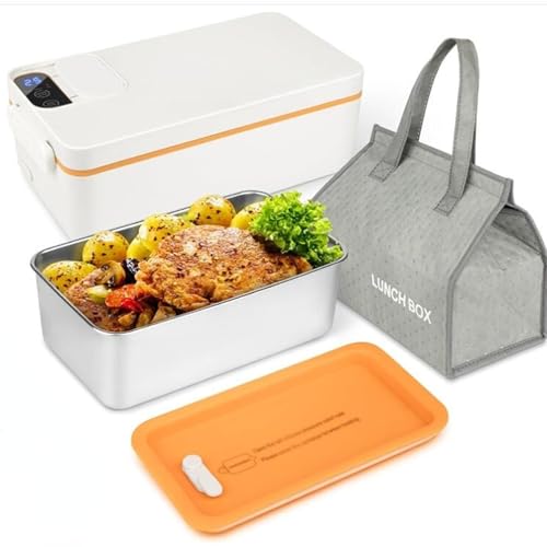 SuhoFutus Elektrische Lunchbox, Lunchboxen mit USB-Akku-Heizfunktion, 1 L Wärmebox für Speisen, 40W Heatsbox, Tragbare Lunchbox mit Isolierter Tasche, für Büro und Reisen von SuhoFutus