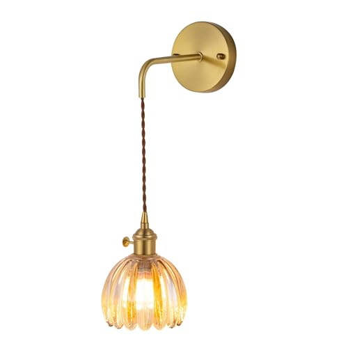 SuhoFutus Hängelampe, Pendelleuchte Glas Deckenlampe, Vintage Blumen-Wandleuchte, Küchenlampe Hängend Kann 3-8 Quadratmeter Beleuchten, für Küche Esszimmer Schlafzimmer [Energieklasse E] von SuhoFutus