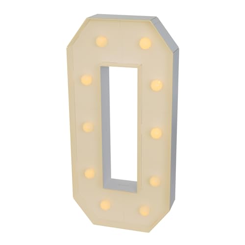SuhoFutus Leuchtzahlen LED Zahlen Lampe, 3D Leuchtzahlen Groß Dekolicht Leuchtende Zahlen - 0/1/2/3/4, Warmes Licht Dekoration, Leuchtbuchstaben für Geburtstag Party Hochzeit Bar Dekoration (0) von SuhoFutus