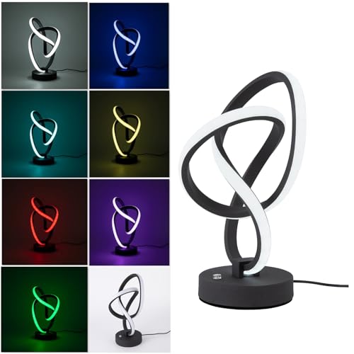 SuhoFutus Tischlampe, Nachttischlampe Touch Dimmbar, Nachttischlampe Modern, 10W RGB Tischlampe mit 7 RGB-Farben, Spirale Tischlampe mit Kabel, 20 * 30cm, Schwarz Table Lamp SuhoFutus Tischlampe, Nachttischlampe Touch Dimmbar, Nachttischlampe Modern, 10W RGB Tischlampe mit 7 RGB-Farben, Spirale Tischlampe mit Kabel, 20 * 30cm, Schwarz Table Lamp von SuhoFutus
